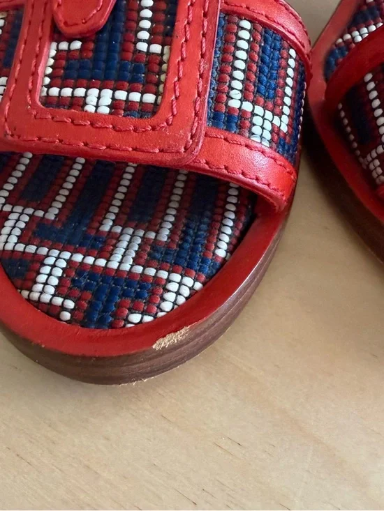 Tory Burch Florian Sandals Heels Tapestry Size 8 - Picture 5 of 15